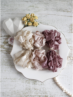 Набор шебби-лент "Бежевая роза", 6 метров