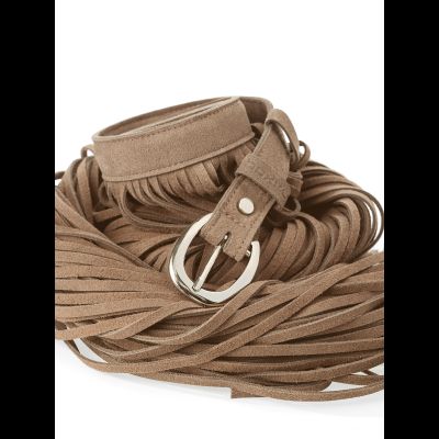 Bonny пояс с бахромой 80-1 Светло-бежевый