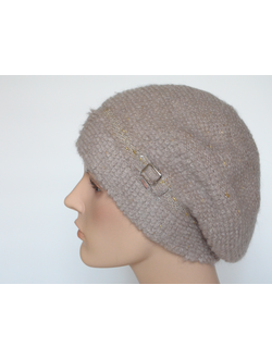 Женский вязаный берет с пряжкой Vizio Италия 6970 розовый