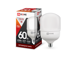 ЛАМПА СД LED-HP-PRO 60ВТ 230В E27 С АДАПТЕРОМ Е40 6500К 5400ЛМ IN HOME