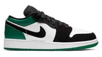 Nike Air Jordan Retro 1 Low Black White Og Черные, белые и зеленые