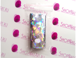 Фольга переводная Серебро Голография "Битое стекло"