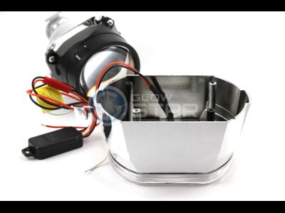 Бленда (маска) для линз 2.5 дюйма, F-Style с кольцом CREE (белый) 2 режима, 1шт