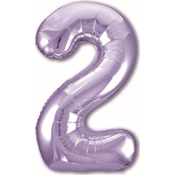 Воздушный шар фольгированный "ЦИФРА 2. Сиреневый. SLIM" 102 см.