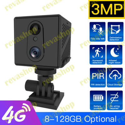 мини-камера видеонаблюдения, 4G, 3000 мАч, 3 Мп, 1080P Full-HD, функция ночного видения, мини-камера