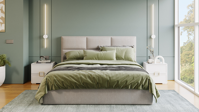 Композиция Спальни СТЕЛЛА Белый холст/Белый Жемчуг