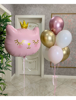 Кошка в короне розовая (66 см)