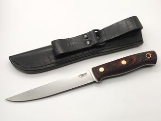 Нож Рыбацкий L сталь N690 красно-черная микарта