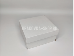 Коробка с откидной крышкой 197*193*97 мм БЕЛЫЙ