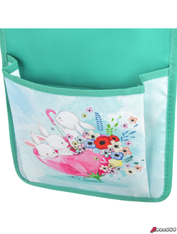 Кармашки-органайзер в шкафчик для детского сада ЮНЛАНДИЯ на резинке, 5 карманов, 21×68 см, «Bunnies», 270410