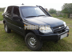 Передний силовой бампер серии Туризм на Chevrolet NIVA 2002-2020 (02.106.01)
