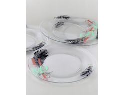 Тарелка 25см, черное перо