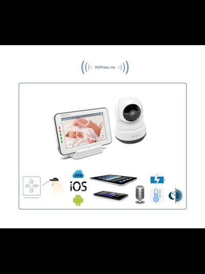 Видеоняня Ramicom VRC250, монитор 5" с 1 поворотной видеокамерой, HD