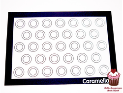 Коврик для Макарон силиконовый армированный гладкий Caramella, 30х40 см