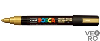 Акриловый Маркер Uni POSCA PC-5M 1,8-2,5мм, овальный наконечник, золотой