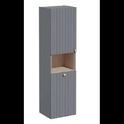 Пенал высокий, Vitra Root Groove, 40 см, с корзиной для белья, матовый серый, левосторонний, 69095