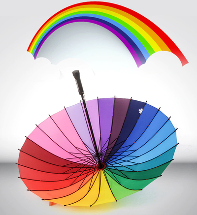 Зонт-трость женский Радуга 24 спицы Diniya с чехлом