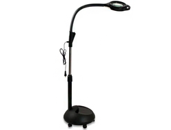 Чёрная Лампа-лупа DIANA, бестеневая, с регулятором яркости, с колесами, линза 9 см