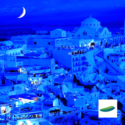 Постер «Город цвета неба».  Коллекция «Дивные города».