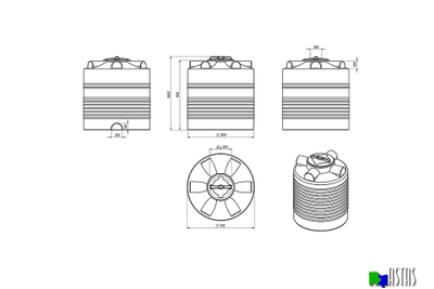 Емкость Экопром ЭВЛ 500 л черная