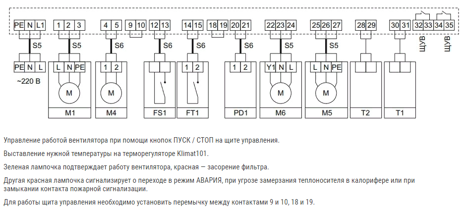 Схема подключения щита управления Шкаф управления теплопунктом, котельной, насосами, вентиляторами и задвижками