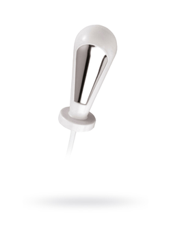 46320 Анальная пробка Mystim Tristan, электростимуляция, пластик, белый, 7,5 см, Ø 3 см