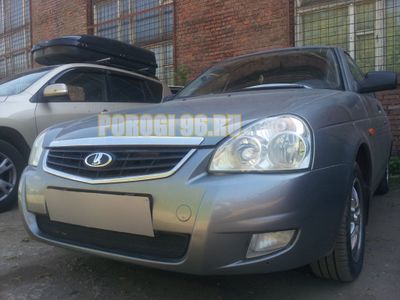 Защита радиатора Lada Priora 2012-2013 black