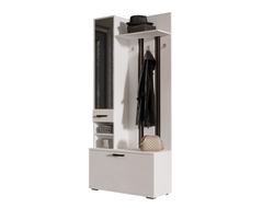 ЛДСП Прихожая НИКА ВЗ910 Вешалка с зеркалом Белый гладкий