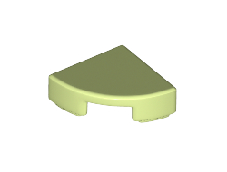 Tile, Round 1 x 1 Quarter, Yellowish Green (25269 / 6240468)