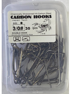 Крючок-двойник Carbon Hooks Scorpion 30шт #3/0
