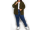 Толстовка женская флисовая больших размеров арт. КРТЛ- / 174166-099 (цвет хаки) Размеры 64-78