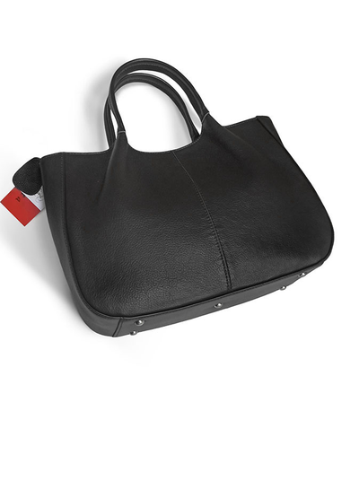 (АРТИКУЛ: 10009/0/8) СУМКА ЖЕНСКАЯ, СРЕДНЕГО РАЗМЕРА, НАТУРАЛЬНАЯ КОЖА, ЧЕРНАЯ, С ПЛЕЧЕВЫМ РЕМНЕМ