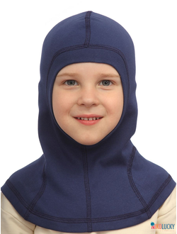 Шапка-шлем 23301-02 95%хлопок 5%лайкра, синий 42-44