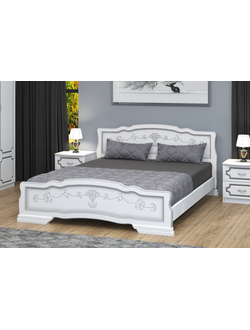 Кровать "Карина 6" белый жемчуг из массива сосны (Браво мебель) в Липецке