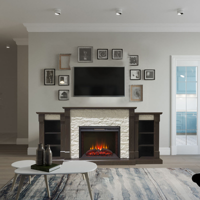 Электрокамин Моника LUX AO M2 с очагом Sparta 25.5 LED