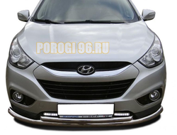 Защита переднего бампера двойная (радиус) d60/42 для Hyundai IX 35 2010-2015