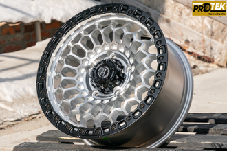 Комплект дисков R17 8,5J ET+25 5*150 FBX 357-7 Серебро с черным ободом (R712)