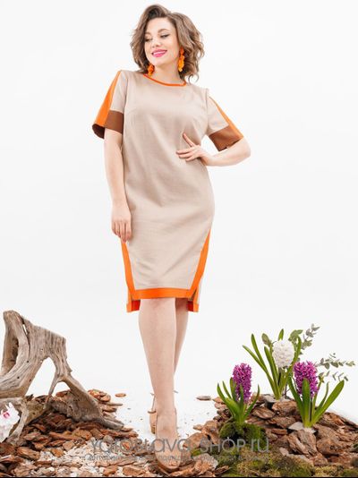 Модель: 1-2519.Платье женское прямого силуэта