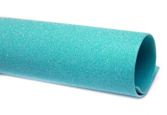 Фоамиран глитерный (перламутровый), толщина 2 мм,  20*30 см, цвет светло-голубой (№19)
