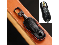 Чехол на смарт ключ Porsche Cayenne, 911, Macan, Boxter (red line)