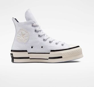 Кеды Converse Chuck 70 Plus Hi белые высокие на платформе