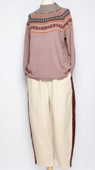 Брюки плотный хлопок утепленные "Лампас" молочные, шоколад, черные, красные р.48-52