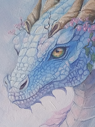 Картина Дракон с розами