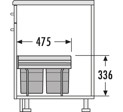 Встраиваемое Ведро для Мусора 35л Space Saving Hailo