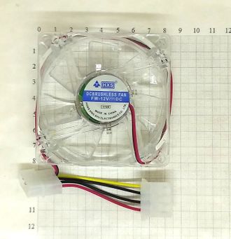 Кулер 80x80x25 mm 12V 4 pin + 4 pin LED синий