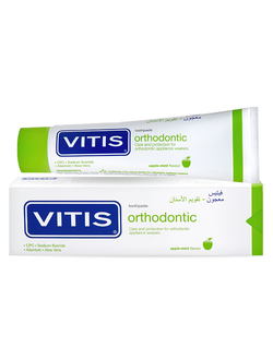 Зубная паста ортодонтическая c яблочно-мятным вкусом Vitis Orthodontic, Dentaid, 100 мл.