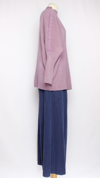 Джемпер кимоно "ПУГОВИЦЫ1"  лаванда, бирюза