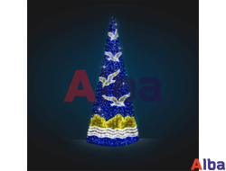 Светодиодная конусная Елка с чайками