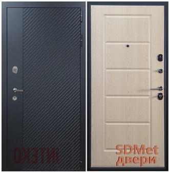 Стальная дверь СПЕКТРА 3к черный кварц / ФЛ 39 Экодуб