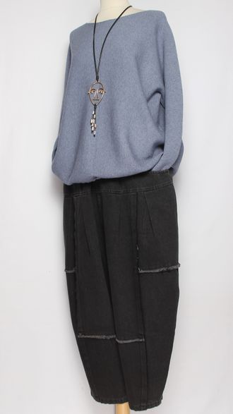 Джинсы "Винтажные строчки" черные р.48-54